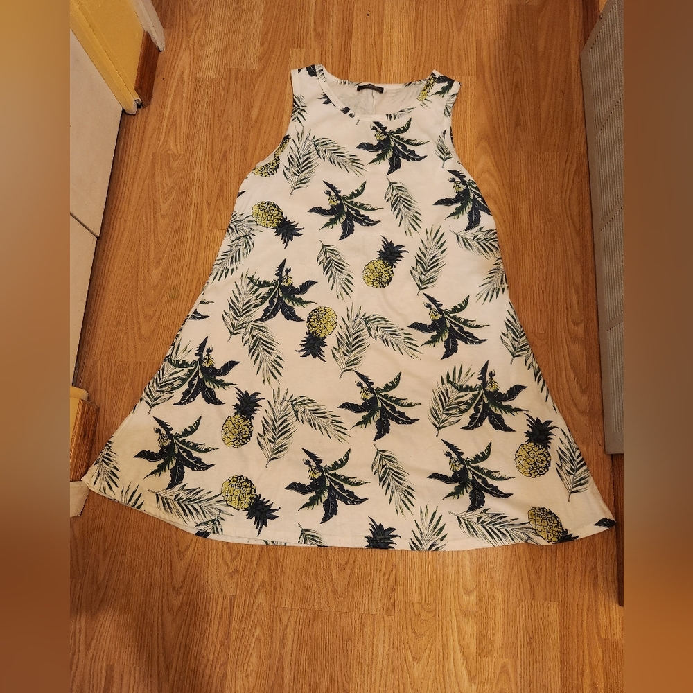 Camisa x large a line dress with pineapple print